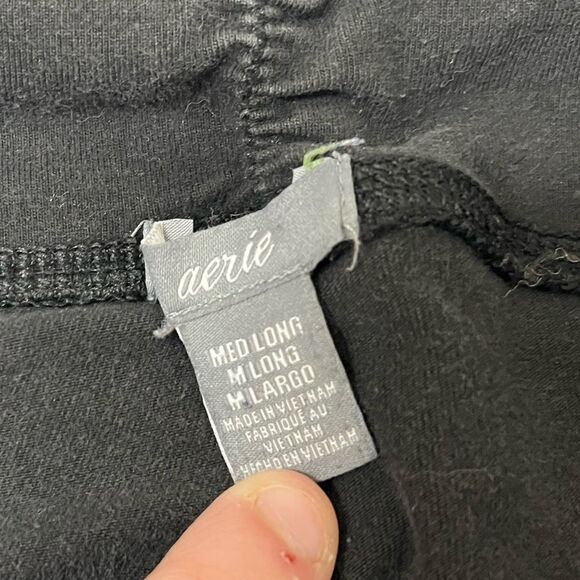 Aerie Washed Black Crossover Ruched Bootcut Yoga Pant SZ Medium Long Tall - Picture 3 of 4